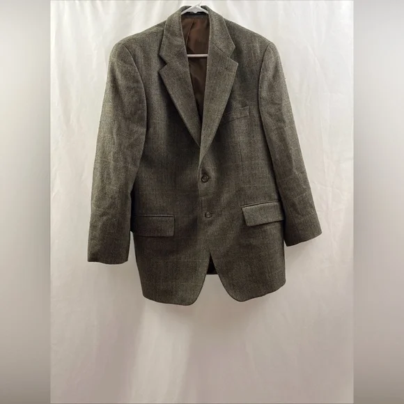 Vintage Polo Ralph Lauren Blazer Mens 40R Brown Wool Check Tweed Sport Coat - Picture 2 of 15